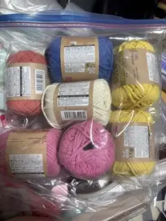 バルキー コットン毛糸 7個セット 多色