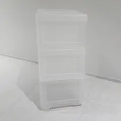 透明プラスチック3段収納ボックス
