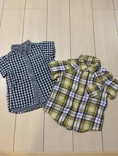 チェック柄シャツセット（2枚）90.100