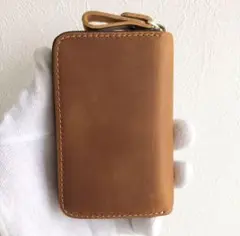 本革　ヌバック　ヌメ革　キーケース　ミニ財布