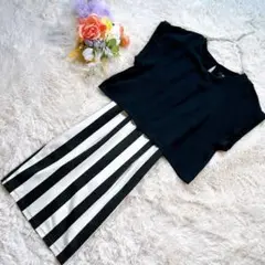 【H&M】ワンピース　ドッキングワンピース　（ストライプ） サイズM