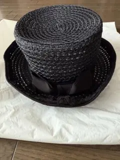 ジェーンマープル　麦わら帽子　黒