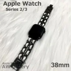 アップルウォッチ 7 チェーン 本体 38 革 バンド 白 黒