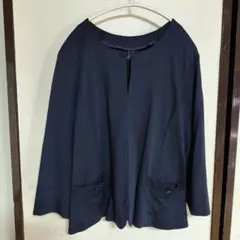 【MBミントブリーズ】【4L】ノーカラージャケット　　ネイビー