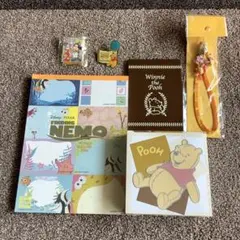 Winnie the Pooh メモ用紙セットとバッジ　6点　新品未使用