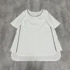 INDIVI パイピングチュニックTシャツ バイカラーきれいめ　ミニマル