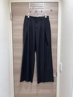 HARE ストライプディープタックワイドストレートパンツ