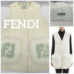 フェンディ　ベスト　FENDI JEANS ホワイト ダウンベスト FENDI (フェンディ) × FILA (フィラ) ダウンジャケットフリース