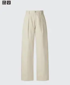完売品【UNIQLO U 】デニムタックパンツ　アイボリー