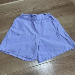 ユニクロ　キッズ　紫のチェック柄 ハーフパンツ 130サイズ