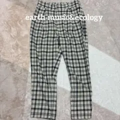 【earth music&ecology】 チェック ストレッチパンツ L 美品