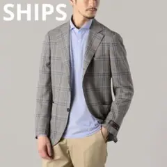 【極美品】SHIPS タリア ディ デルフィノ グレー ウィンドウペンチェック