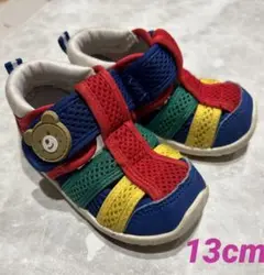 13cm ホットビスケッツ カラフルメッシュベビーシューズ