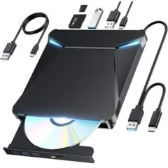 新品 外付けDVDドライブ Type-C対応 USB3.0 軽量 薄型 高速