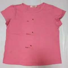 110★f dash★パフ袖！女の子刺繍！Ｔシャツ★