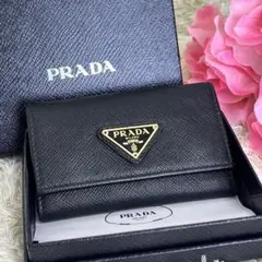 ⭐️SALE・極美品⭐️ PRADA 三角ロゴ 6連キーケース ブラック