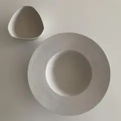 児玉修治　プレート　ホワイト浅皿2枚セット 約20cm スープリム皿 児玉 修治_スープリム皿 - NODE