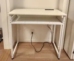 ホワイトパソコンデスク 配線用穴付き