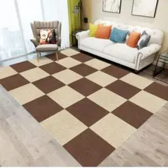 ジョイントマット カーペット ベージュ ブラウン 30*30cm 30枚 洗える