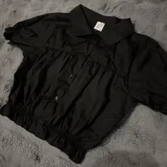 シャツ　ショート丈　ミニ丈　ギャザー