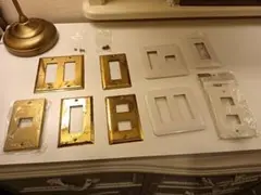 スイッチカバーセット（真鍮　金属・プラスチック）9枚