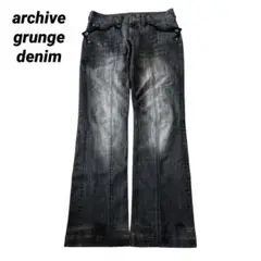 archive grunge flare black denim y2k