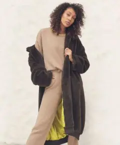 希少！美品！UGG　毛足長めのファーコート　レインボー　ジップアップ　L程度 Amazon | [YUNHEN] 毛皮コート レディース フード付き