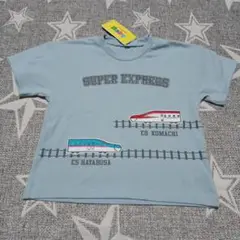 新幹線デザイン Tシャツ 100cm 水色
