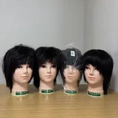 美容師 理容師 ﻿ 三矢　カットウィッグ　カットマネキン 4体セット 練習 人毛