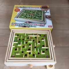 木のコロコロゲームリバーシブル 迷路 知育 ボールころがし