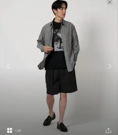 【美品】BEAUTY&YOUTH シュリンク ナイロン ショートパンツ M 黒