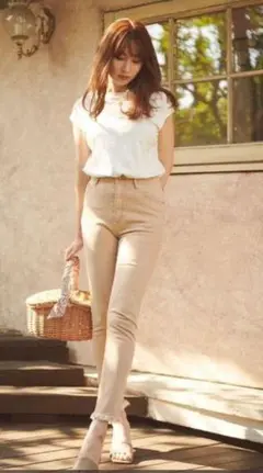 Her lip to high rise clay skinny jeans