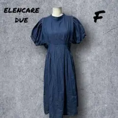 883★【ELENCARE DUE】　ロングワンピース　デニム　半袖　タック