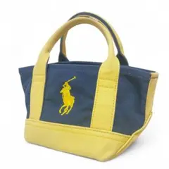 【希少】 Ralph Lauren ネイビー/イエロー トートバッグ キャンバス
