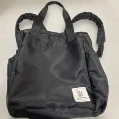 PUPPAPUPO 2way マザーズバッグ リュック ブラック