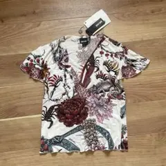 新品 Just Cavalli レーヨン ボタニカルカットソー