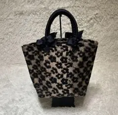 美品✨】le creative? バッグ　レオパード　ハンドバッグ　リボン