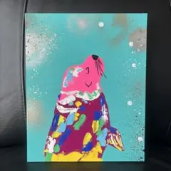 ⭐️新作⭐️ アシカ　絵画　原画　現代アート　キャンバス　アクリル画　カラフル