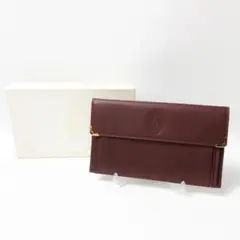 【未使用保管品】10B239/カルティエ/マルチケース/マスト/レザー/ボルドー