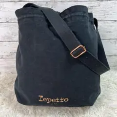 レペット トートバッグ ブラック キャンバス 大容量