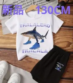 サメプリント Tシャツとショートパンツセット