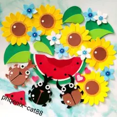 ◆№102【昆虫&お花】クラフトパンチ・ペーパークラフト・アルバムメッセージ・花