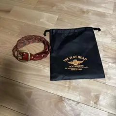 フラットヘッド編み上げメッシュベルトMサイズ（レッド）