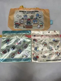 サンリオ　はぴだんぶい　サウナポーチ　巾着とマチ付きトートバッグセット