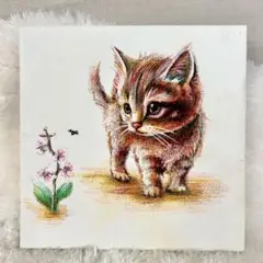 【猫】手描き　原画　キャンバス画　アート　イラスト