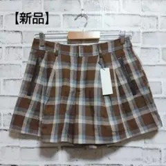 【新品 】アバハウス ショートパンツ チェック柄 ブラウン系 a887