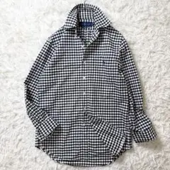 【極美品 現行タグ】ラルフローレン ギンガムチェックシャツ ポニー刺繍 白黒