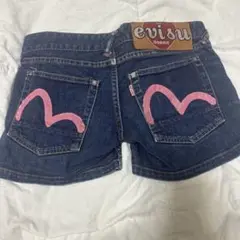 EVISU ローライズ ピンクカモメ ストレッチ セクシー ショートデニム