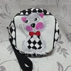 ハンドメイド❖ロラライハリス❖保冷保温マチ付き丸型ポーチ