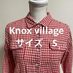 Knox village赤と白のチェック柄長袖シャツ　Sサイズ　トップス